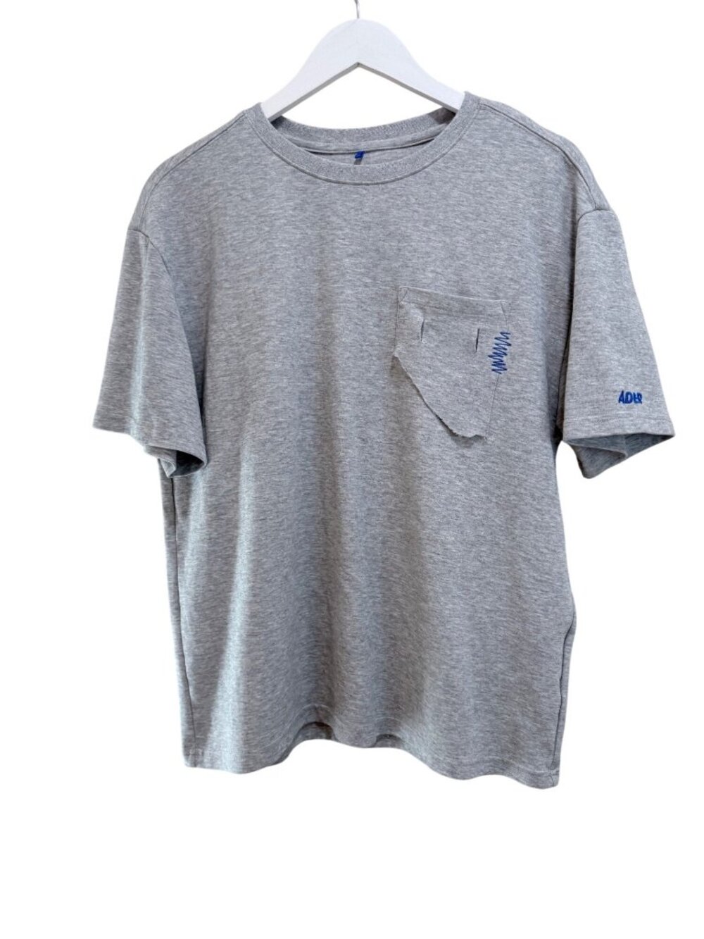Ader Error Pocket T Shirt A2 Embroidered Blue Logo Deconstructed M/L